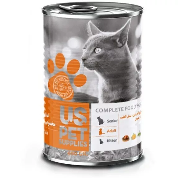 کنسرو گربه بالغ حاوی گوشت مرغ، کدو تنبل و سنبل الطیب یو اس پت کنسرو گربه یو اس پت با گوشت مرغ، کدو تنبل و سنبلالطیب 430 گرمی