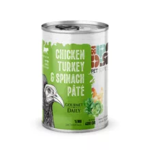 کنسرو بچه گربه دی‌پی‌اس پته با طعم مرغ، بوقلمون و اسفناج – 430 گرمی