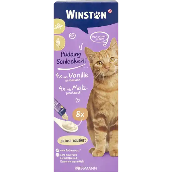 بستنی گربه وینستون با طعم وانیل و مالت – Winston Pudding Schleckerli
