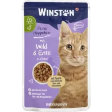 پوچ گربه بالغ وینستون – طعم‌های مرغ و جگر، گوشت شکار و اردک، گوساله و ماکیان، بره – در ژله و سس