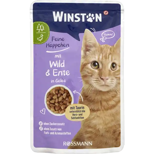 پوچ گربه بالغ وینستون – طعم‌های مرغ و جگر، گوشت شکار و اردک، گوساله و ماکیان، بره – در ژله و سس