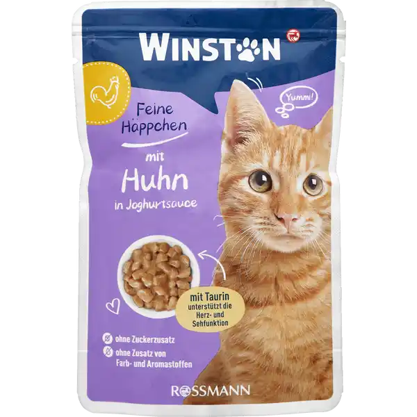 پوچ گربه بالغ وینستون – طعم‌های مرغ و جگر، گوشت شکار و اردک، گوساله و ماکیان، بره – در ژله و سس