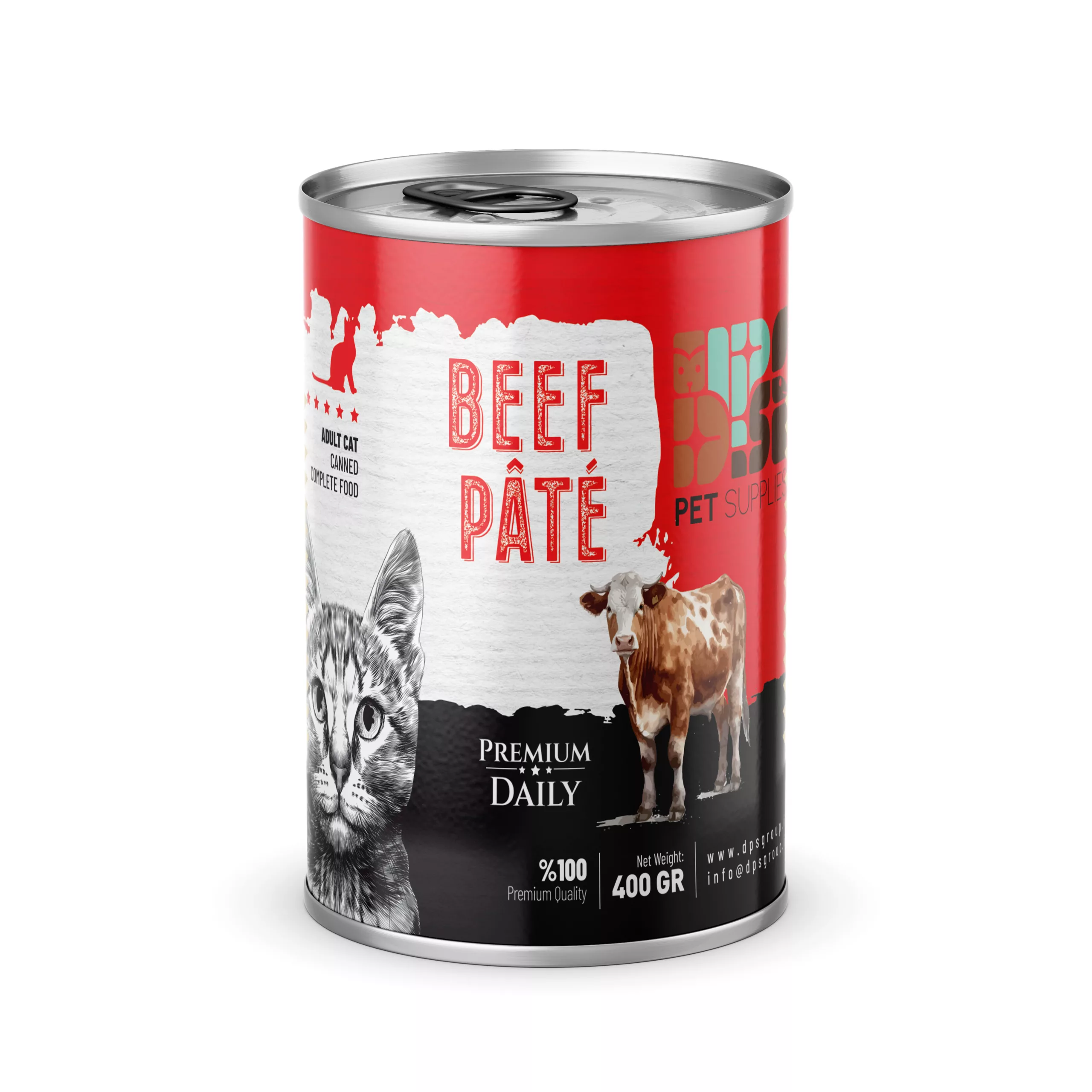 Exclusive Mockups for Branding and Packaging Design کنسرو پرمیوم پته دیپیاس با گوشت خالص مخصوص گربه بالغ 430 گرم