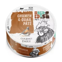 کنسرو بچه گربه دی‌پی‌اس پته با طعم مرغ و بلدرچین – 200 گرم