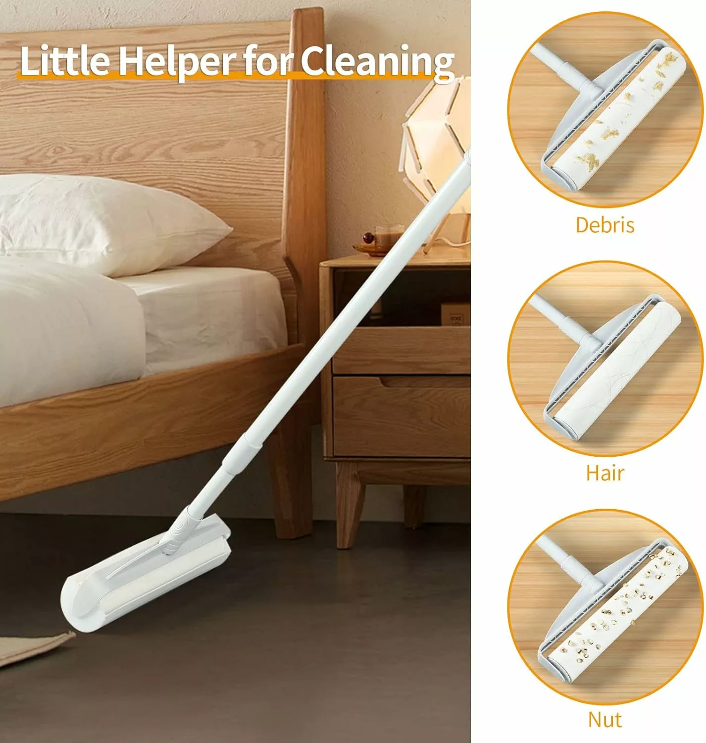 پرزگیر تلسکوپی دسته بلند پریکوهوم Prico Home با عرض 19 سانت و رول یدک