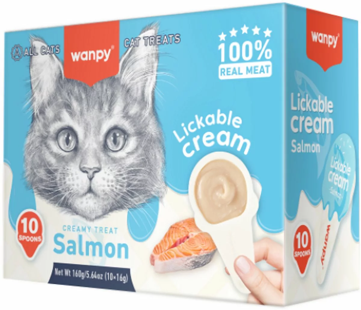 بستنی قاشقی گربه ونپی طعم ماهی سالمون 16 گرمی